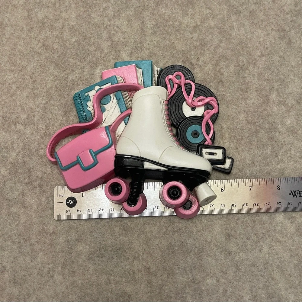 Vintage 90’s Retro Barbiecore Set of 2 Rollerskate Phone Wall Decro Plaques